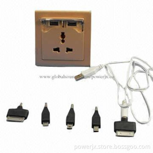 Multiple socket wall socket, 5V/2A